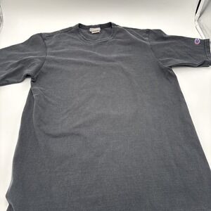 Champion Y2K T-shirt Mens Black Size Large Heavyweight 100% Cotton Logo On Sleev